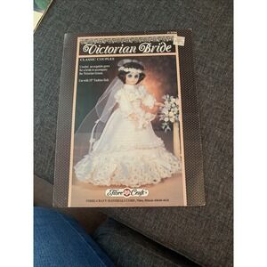 Crochet Fibre-Craft 15" Doll Pattern Leaflet Victorian Bride Gown Wedding Dress